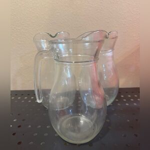 Elegant Clear Glass Pitcher Set (3)